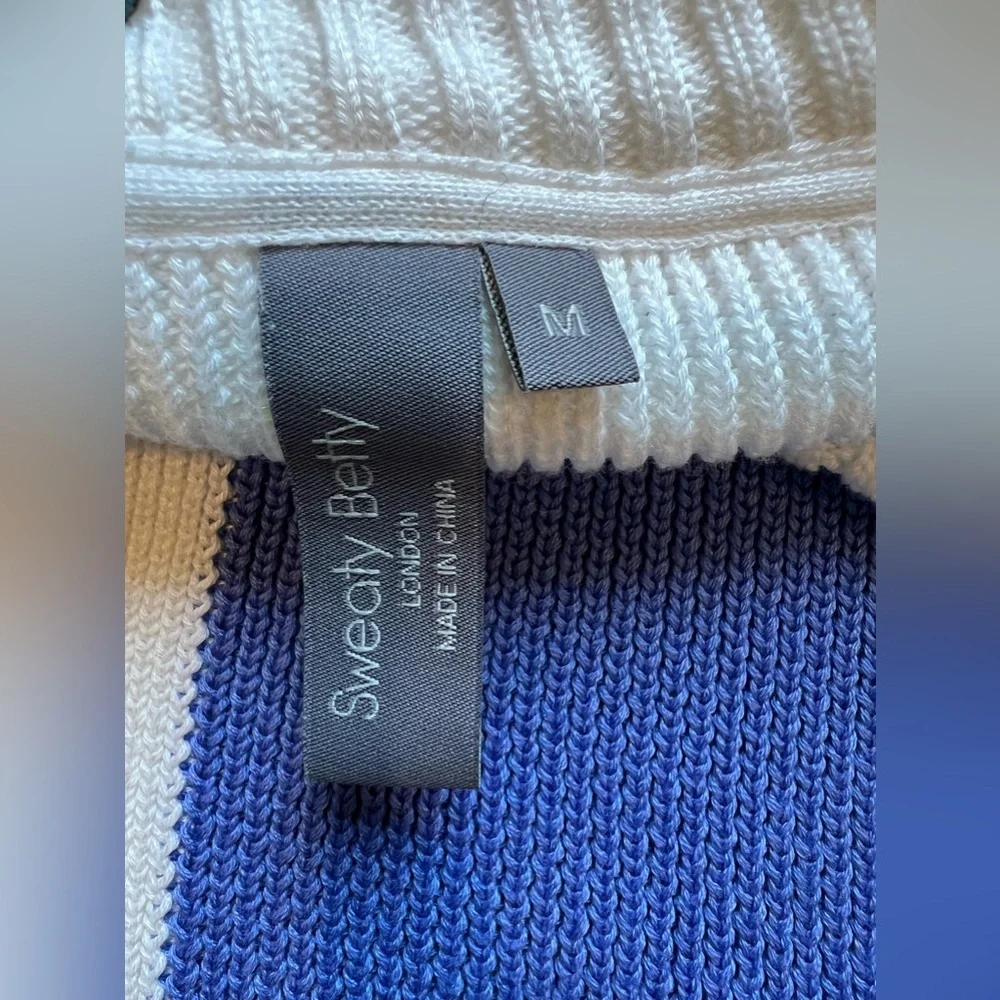 Sweaty Betty Sweater Womens Flash Dance Cotton Knit Pullover Color Block M - Picture 11 of 12